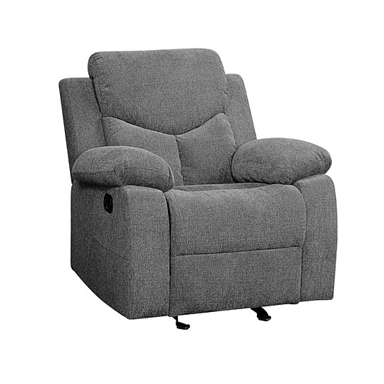 Saltoro Sherpi Fabric Upholstered Glider Recliner Chair with Pil